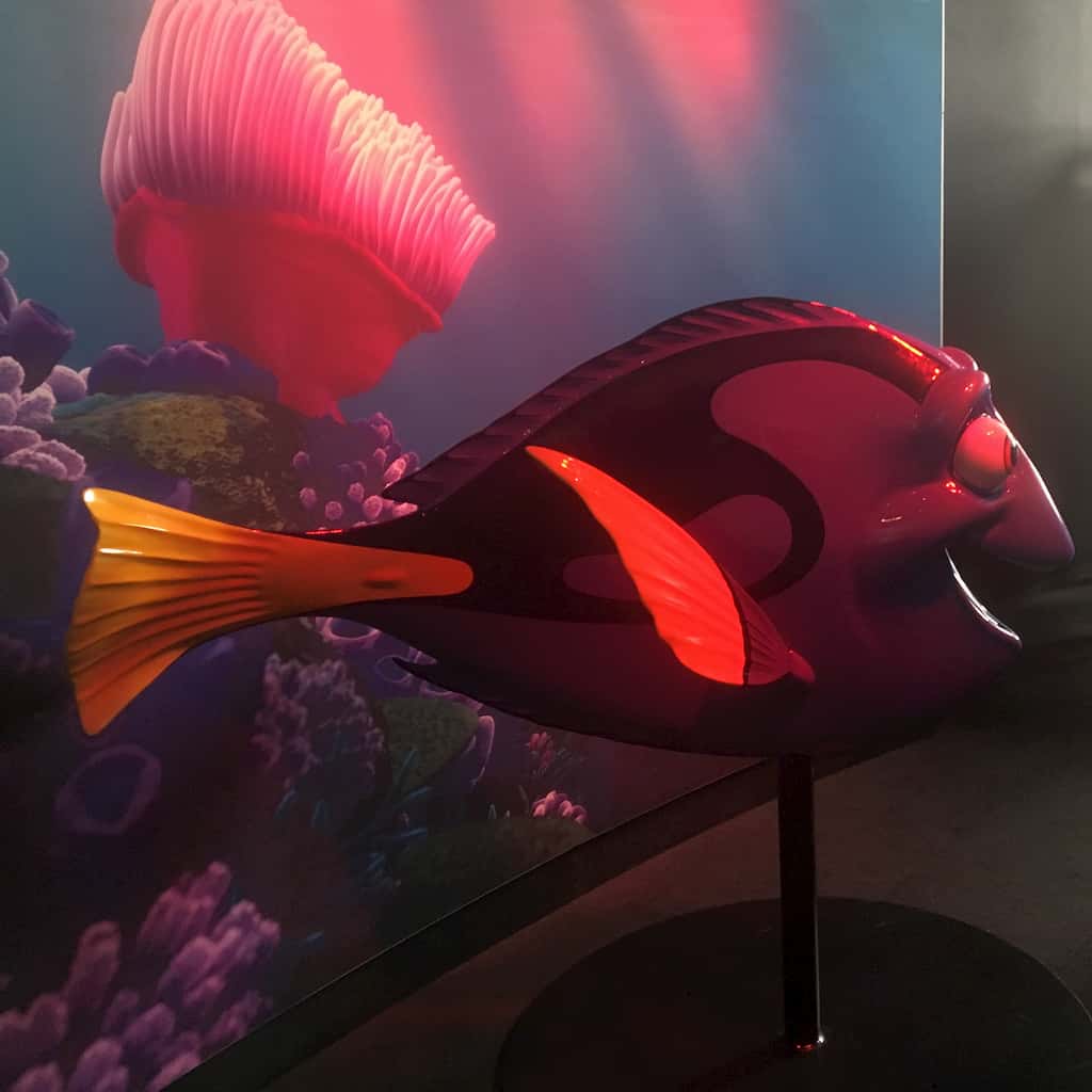 Dory from Finding Nemo as seen under different lighting conditions (red)